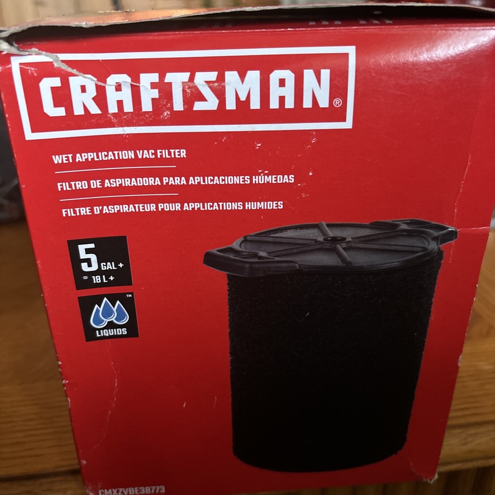 Wet App Vac Filter 15 Oz Craftsman Black