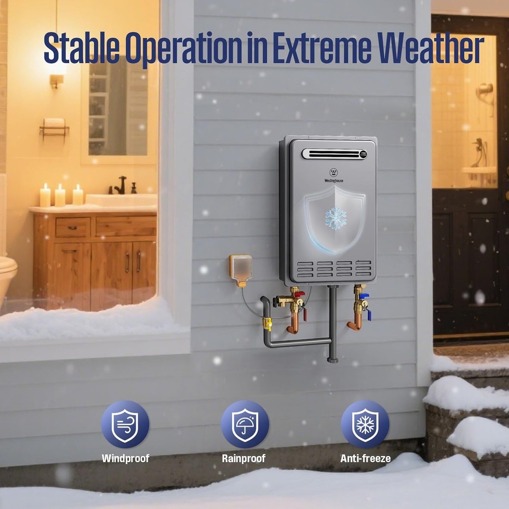 Westinghouse 120,000 BTU Tankless Water Heater Natural Gas Outdoor On Demand Hot