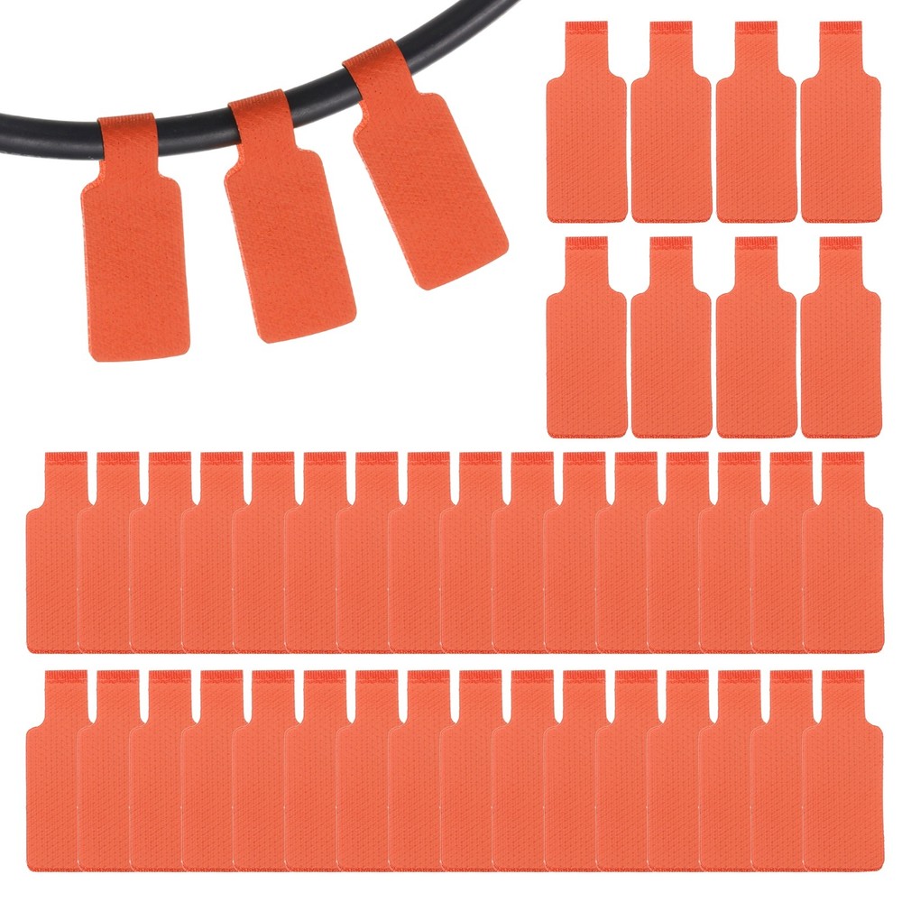 48 Pcs 1.8" Rectangle Cable Labels Tags, Orange