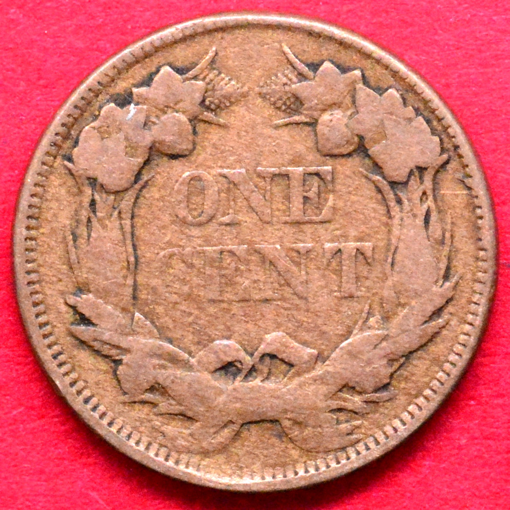 1857 MAJOR STRUCK THROUGH OBVERSE ERROR FLYING EAGLE CENT