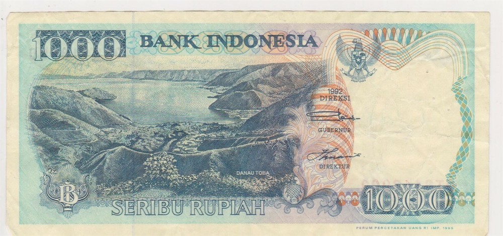 (N65-5) 1992 Indonesia 1000 Rupiah bank note (E)
