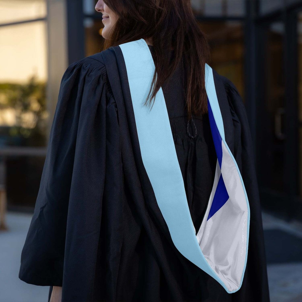 Endea Graduation Masters Hood For Education - Light Blue/Silver/Royal Blue