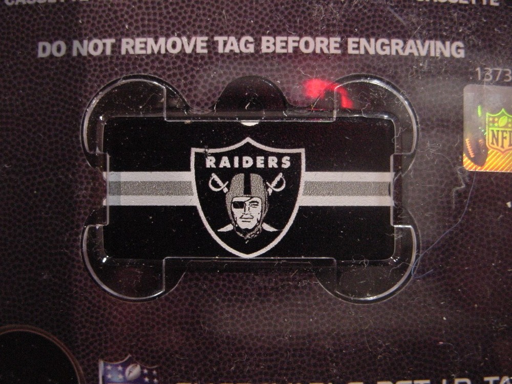 NEW - ENGRAVABLE PET I.D. TAG - RAIDERS