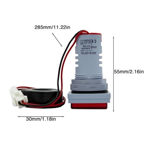 2PCS LED Display Panel Digital Voltmeter Ammeter Dual Display 22mm Square