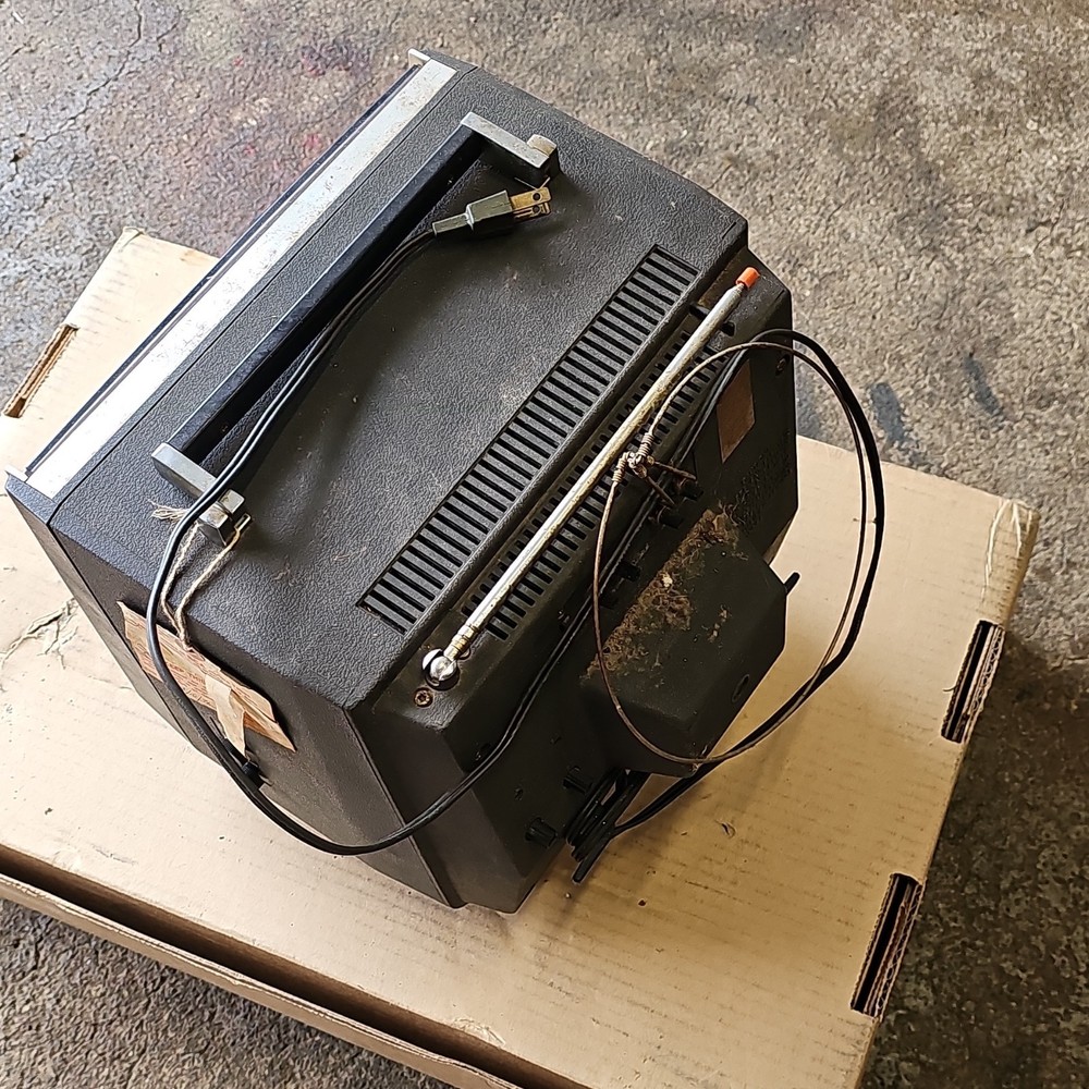 Sony Solid State Vintage Portable Black Television UHF VHF