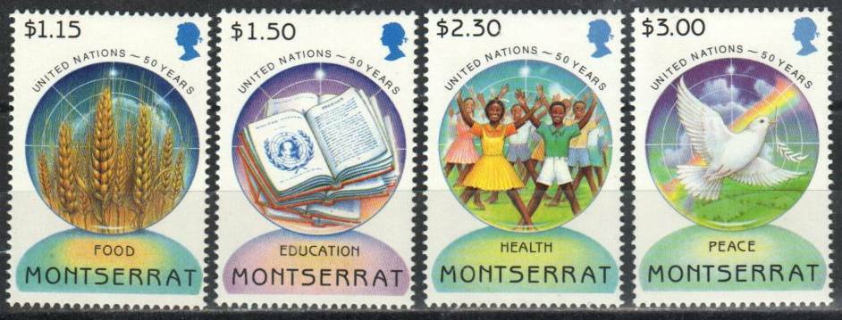 Montserrat Stamp 873-876 - UN 50th Anniversary