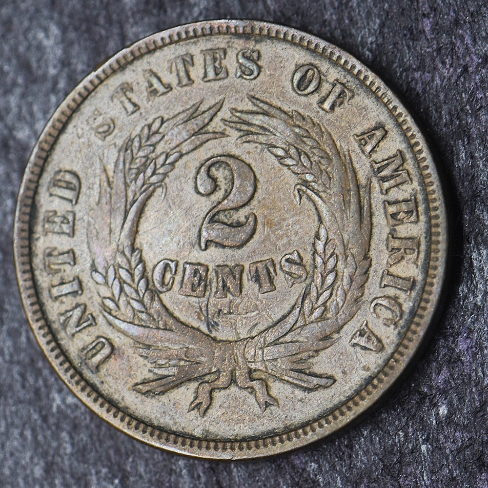 1865 "High Grade, Fancy 5" 2C Two Cent Piece - COINGIANTS -