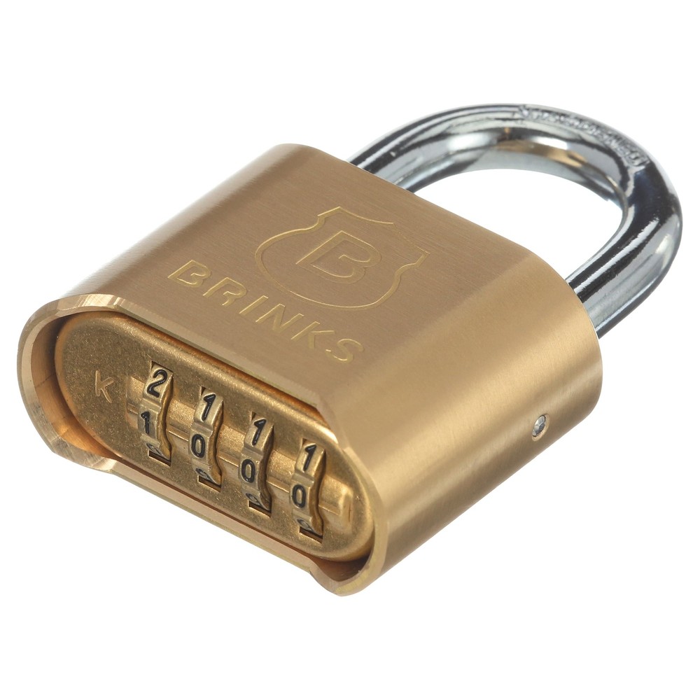 Brinks Solid Brass 50mm Resettable Combination Padlock with 1in Shackle