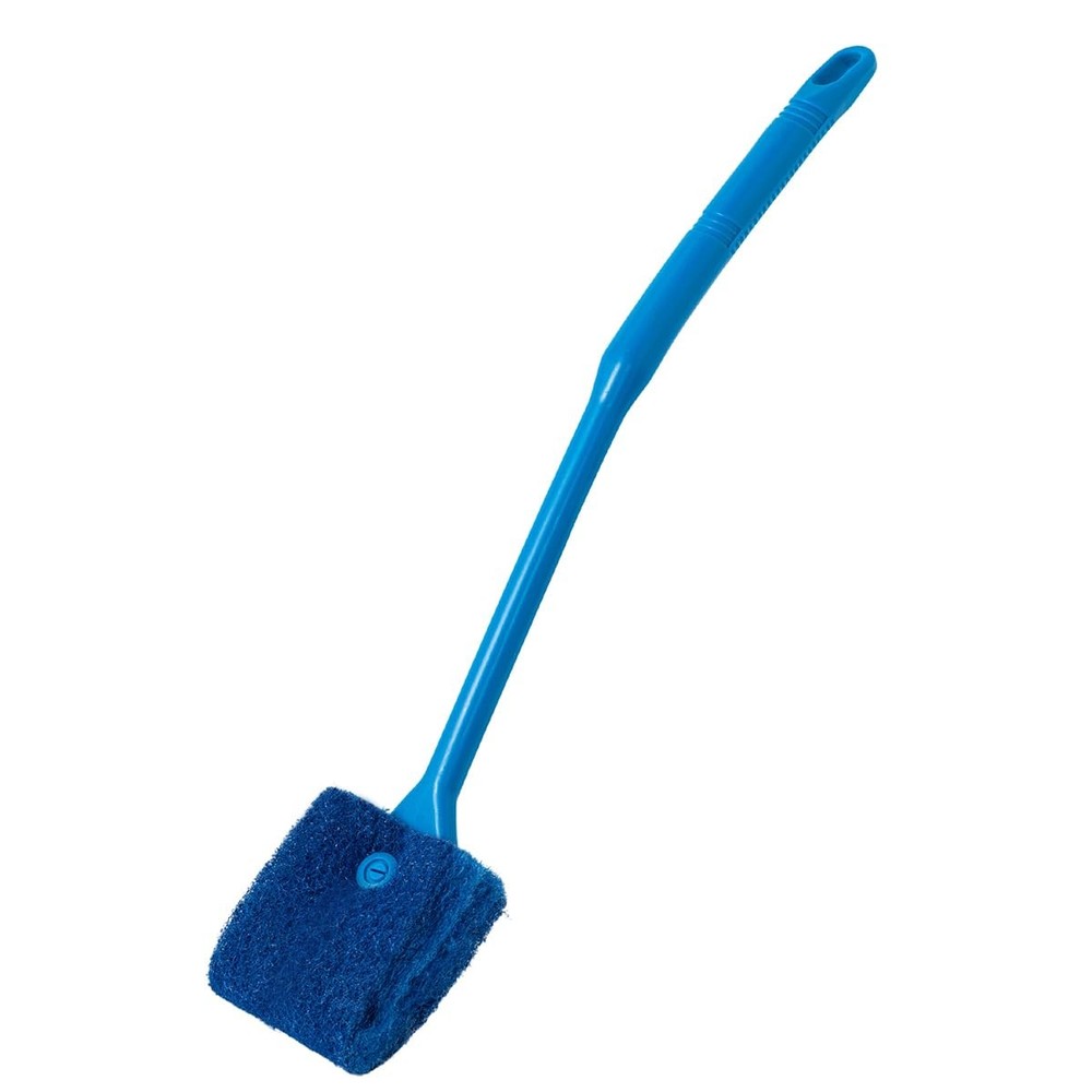 SLSON Aquarium Algae Scraper Double Sided Sponge Brush Cleaner Long Blue