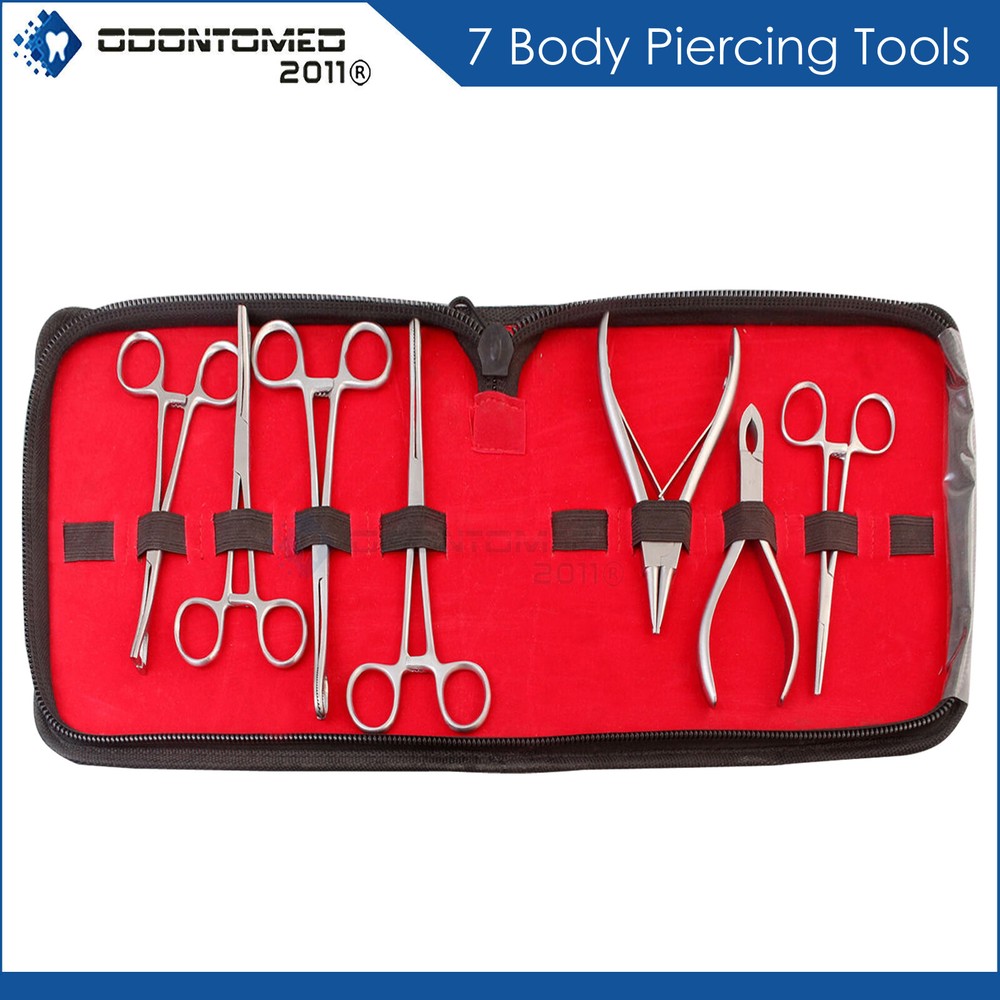 7pcs body piercing tools kit surgical instruments