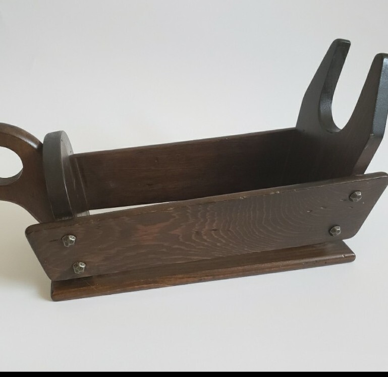 Midcentury Solid Wood Handmade Sledge Bottle Holder