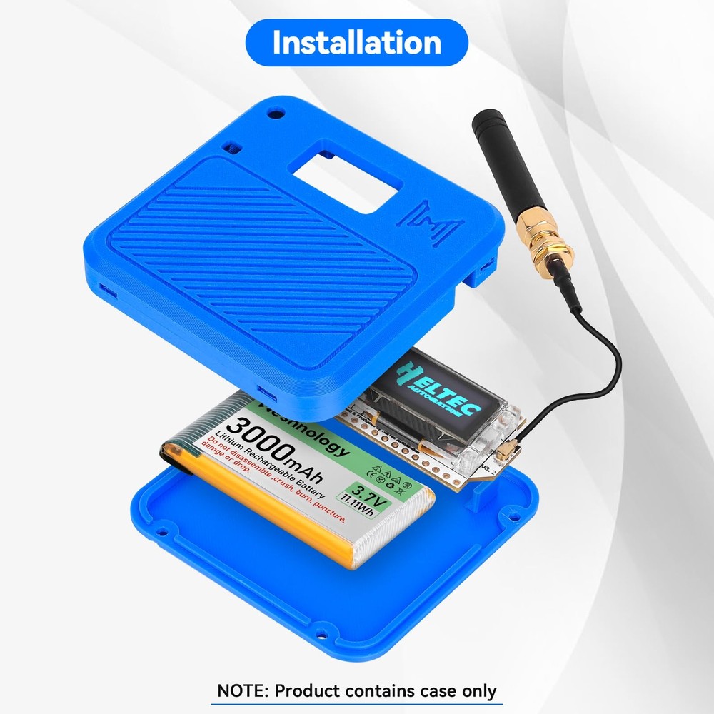 Heltec V3 Case ESP32 LoRa Development Board Meshtastic Antenna N32 Blue