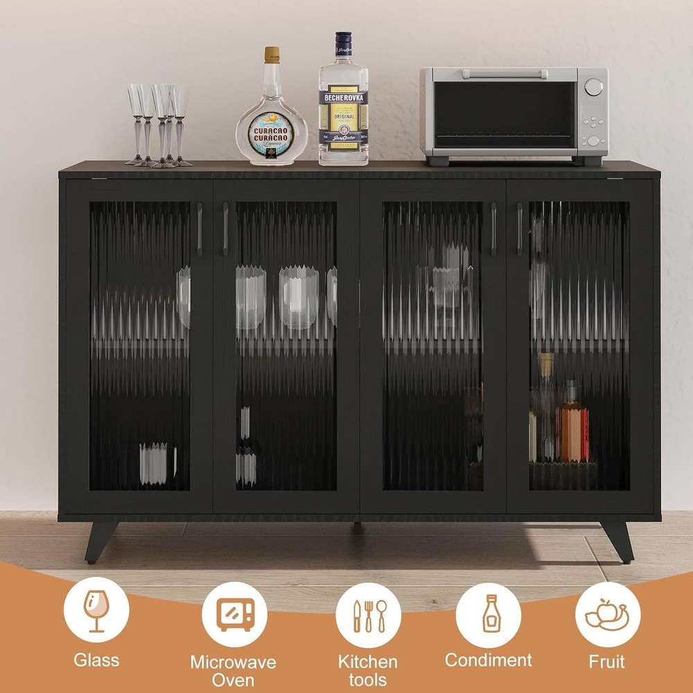 Kitchen Buffet Server Table Accent Sideboard Cupboard Server Buffet Console T...