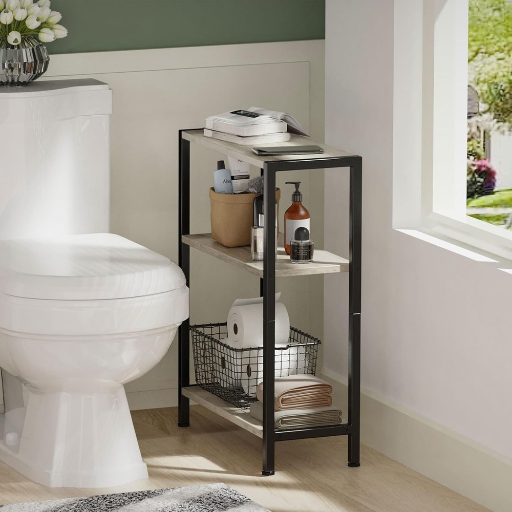 3-Tier Side Table Small EndTable Sofa SideTable Narrow Spaces Slim EndTable