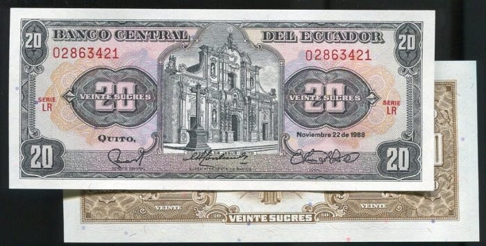Ecuador   P121A , 20-SUR. , 1988 , UNC