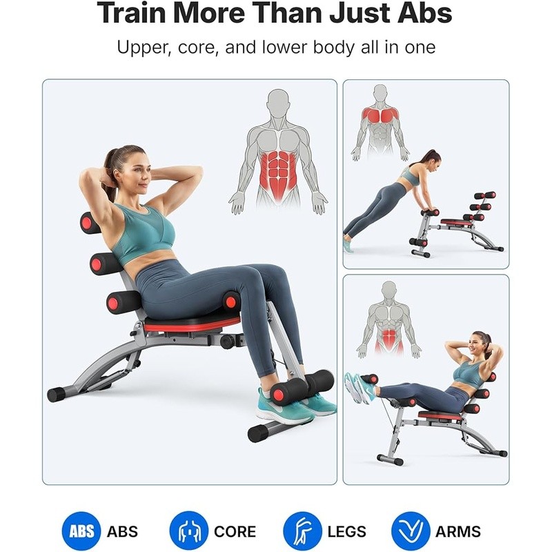 Adjustable Ergonomic Ab Machine Bench Ultimate Core Strength & Stability New