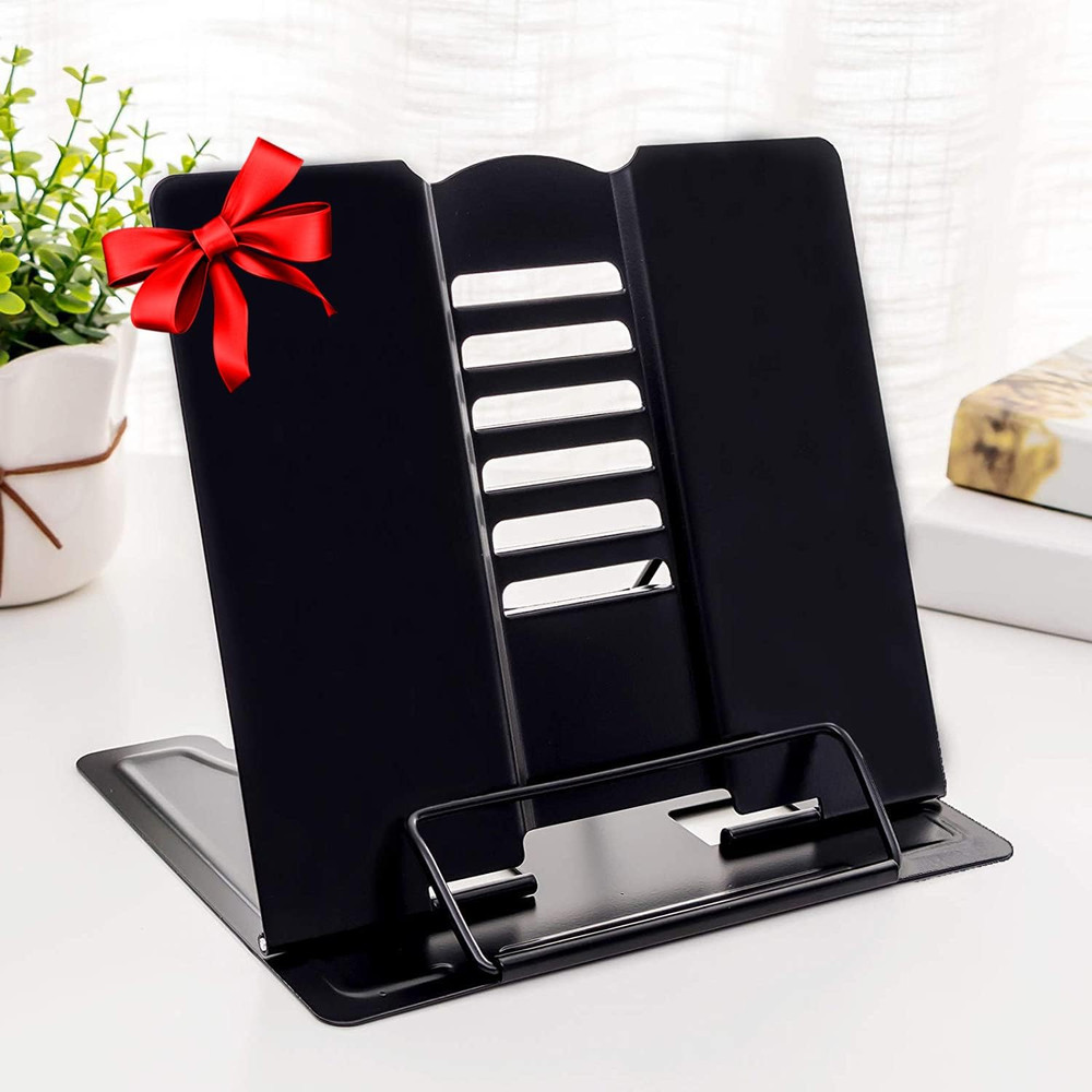 Adjustable Metal Book Stand Foldable Reading Holder Cookbook Tablet Stand