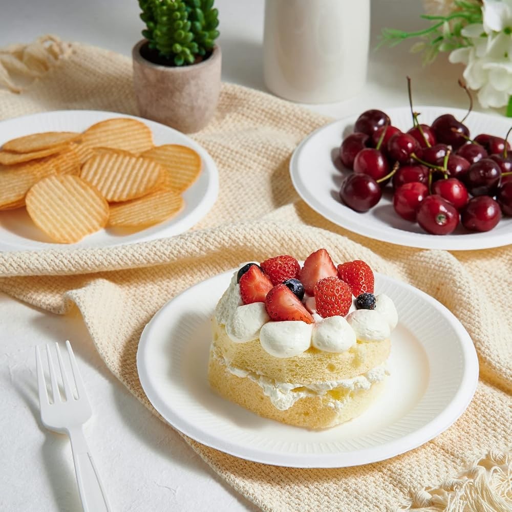 postable Paper Plates, 7 Inch Disposable Paper Plates,