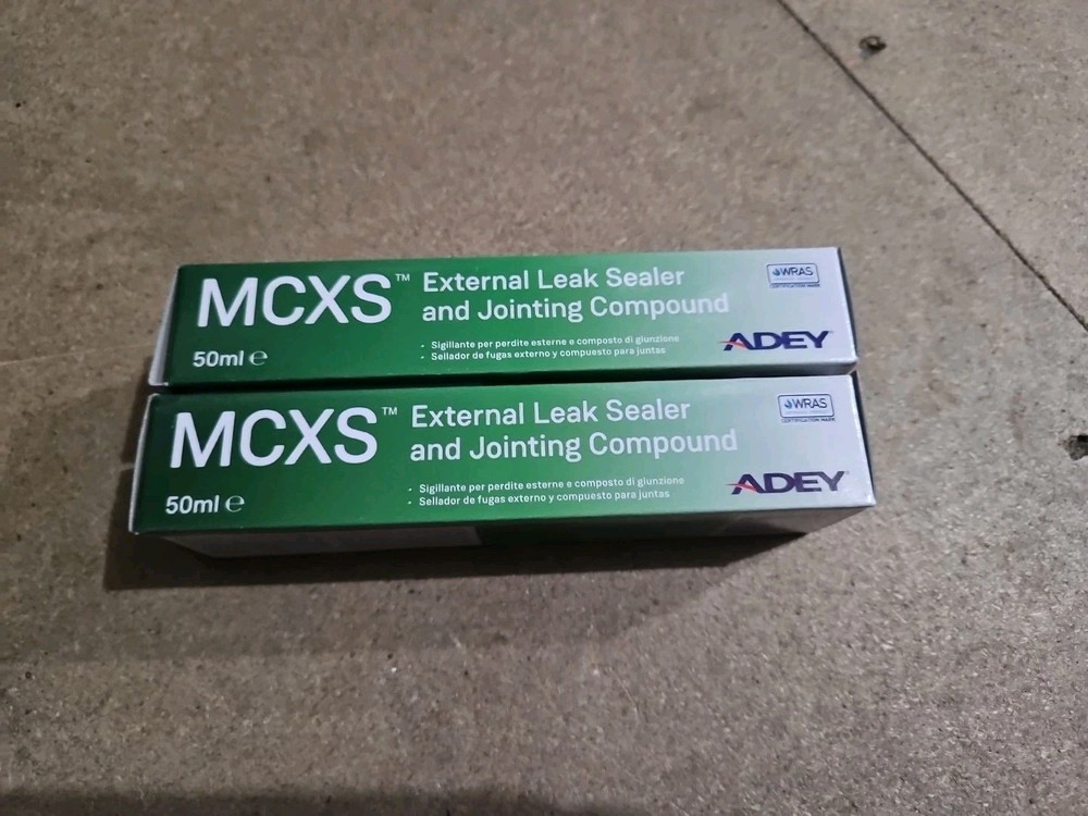 2x Adey External Leak Sealer Sealant Jointing Compound Tube 50ml MCXS