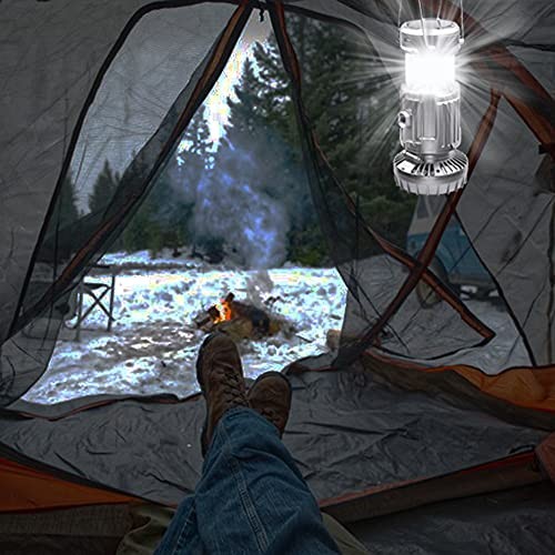 2Pack Solar Camping Lantern with Fan, 3-Way Power Standard-2PCS