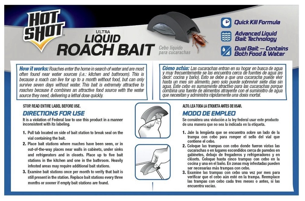 HOT SHOT Ultra Liquid Roach Bait • 6-Stations