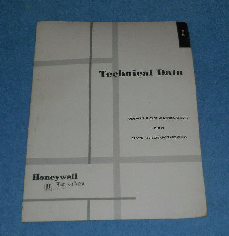 Honeywell Technical Data Measuring Circuits In Brown Electronic Potentiometers