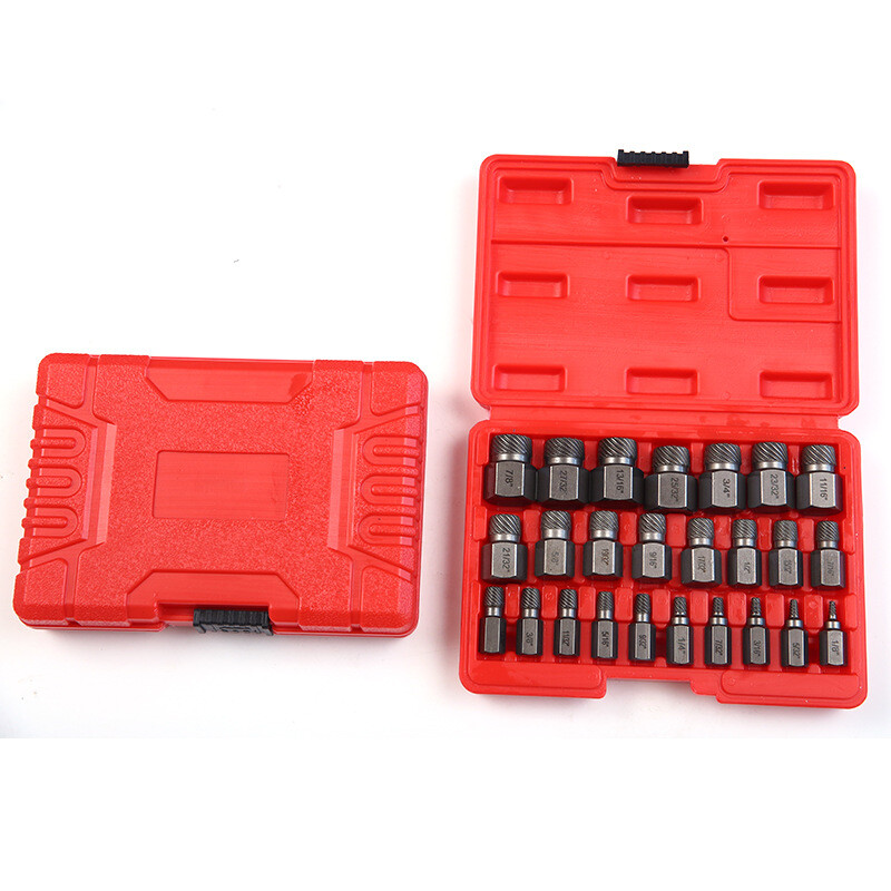 25Pcs Hex Head Multi-Spline Extractors Remove Tool Removes Broken Screws Bolts