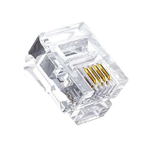 RJ11 Connectors 25 Pack 6P4C Plug Telephone Modular Plug Phone Jack 25PCS