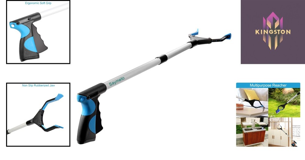 Blue1 32-Inch Rubberized Grabber Tool - Lightweight, Foldable & Ergonomic Design