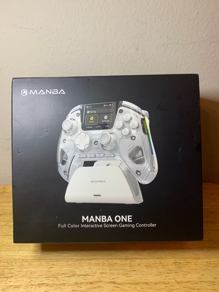 Manba One Full Color Interactive Screen Gaming Controller w/ Charging Dock White