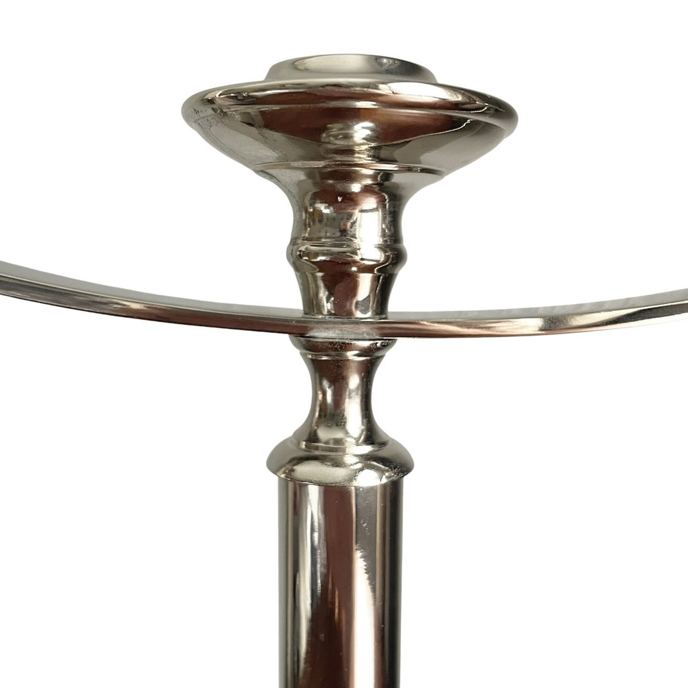 Silver Plated 3 Arm Candelabra 12"H