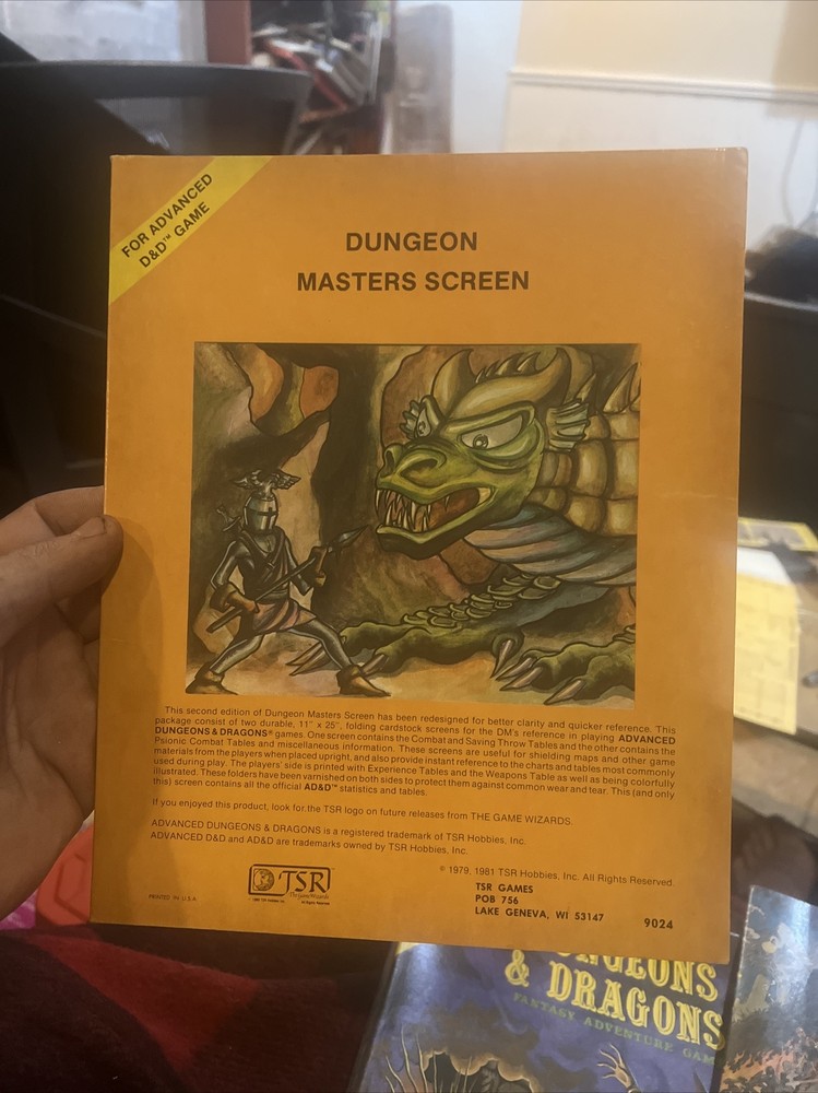 Vintage Dungeon Masters Screens BOTH Trifolds 1981 Advanced Dungeons & Dragons