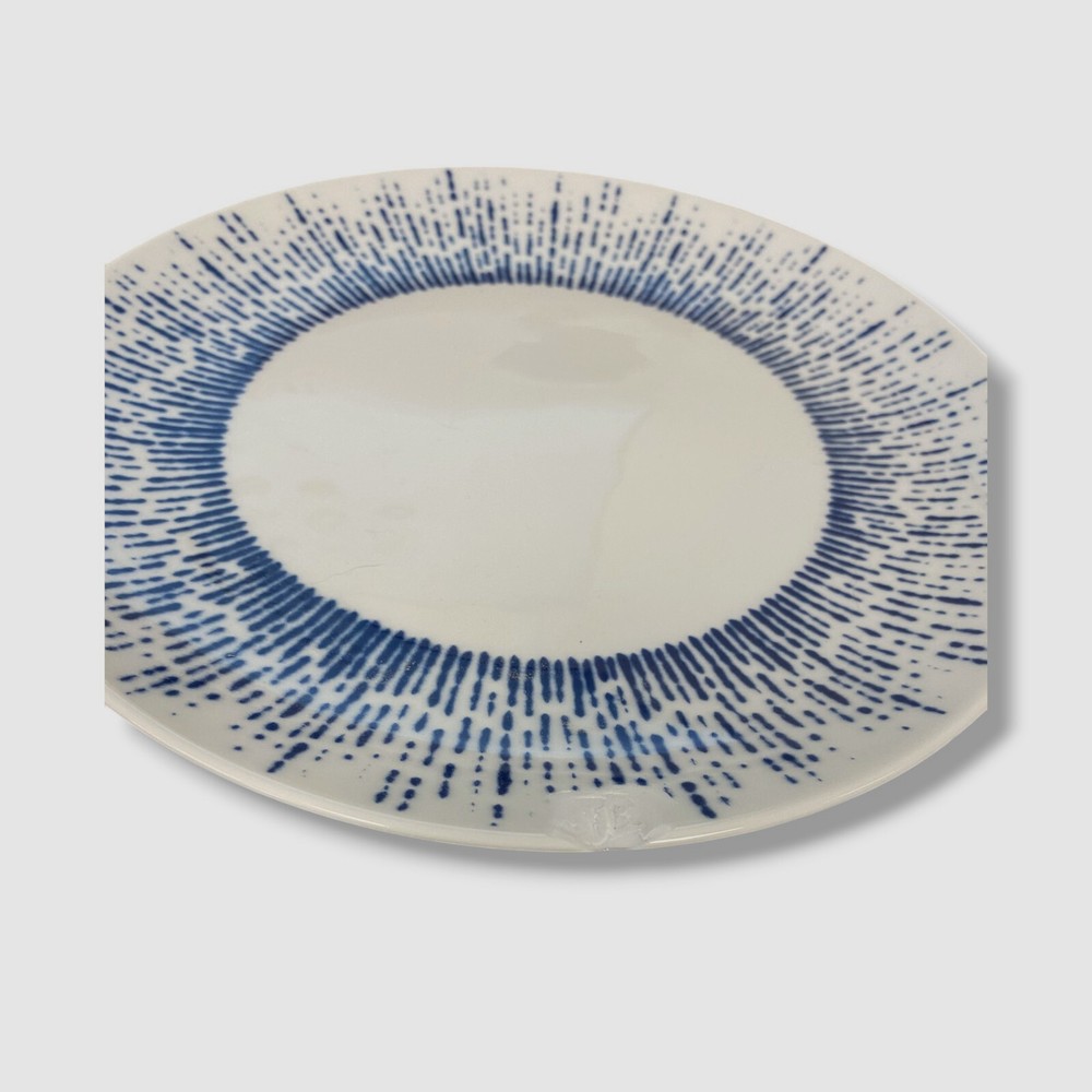 NEIMAN MARCUS 6-Piece Blue White Drizzle Dinnerware Set