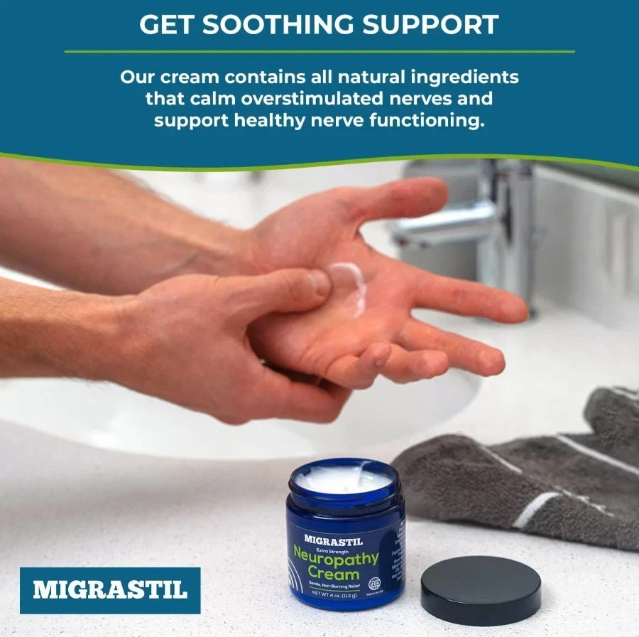 Basic Vigor Migrastil Neuropathy Relief Cream Extra Strength for Feet Legs an