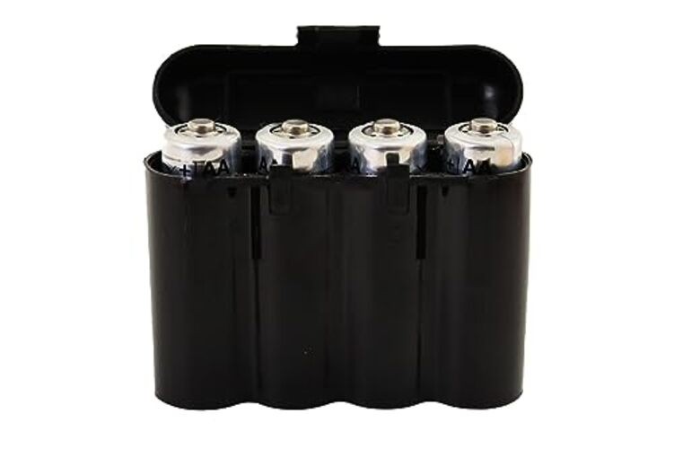 2 Black Plastic AA AAA Battery Holder Box Storage Cases