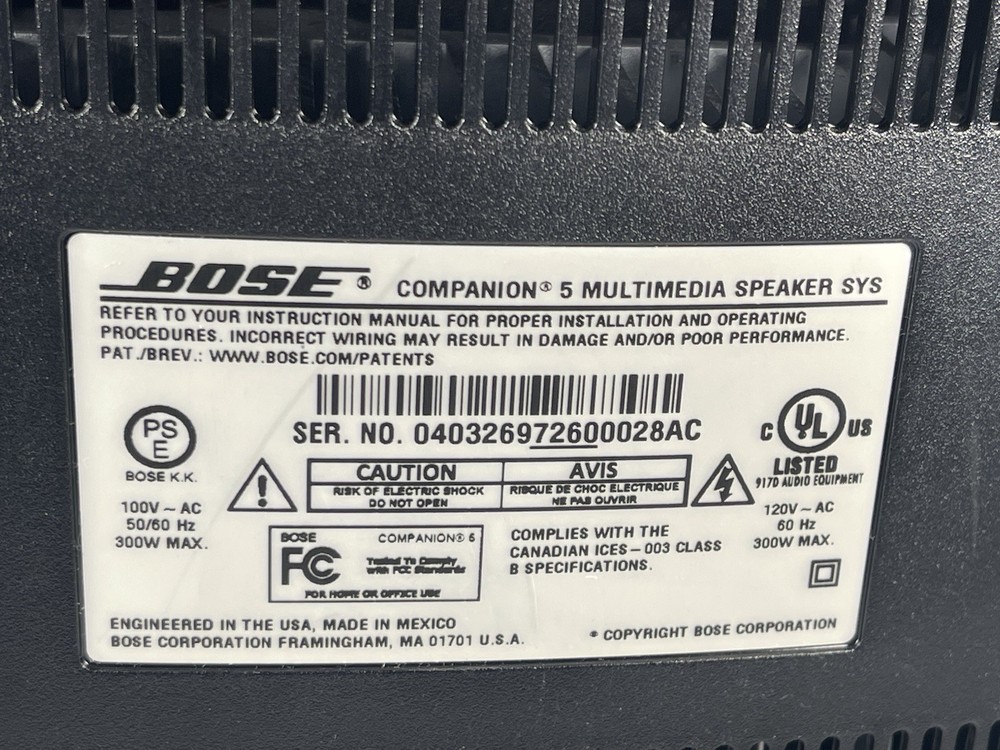 Bose Companion 5 Multimedia Speaker System
