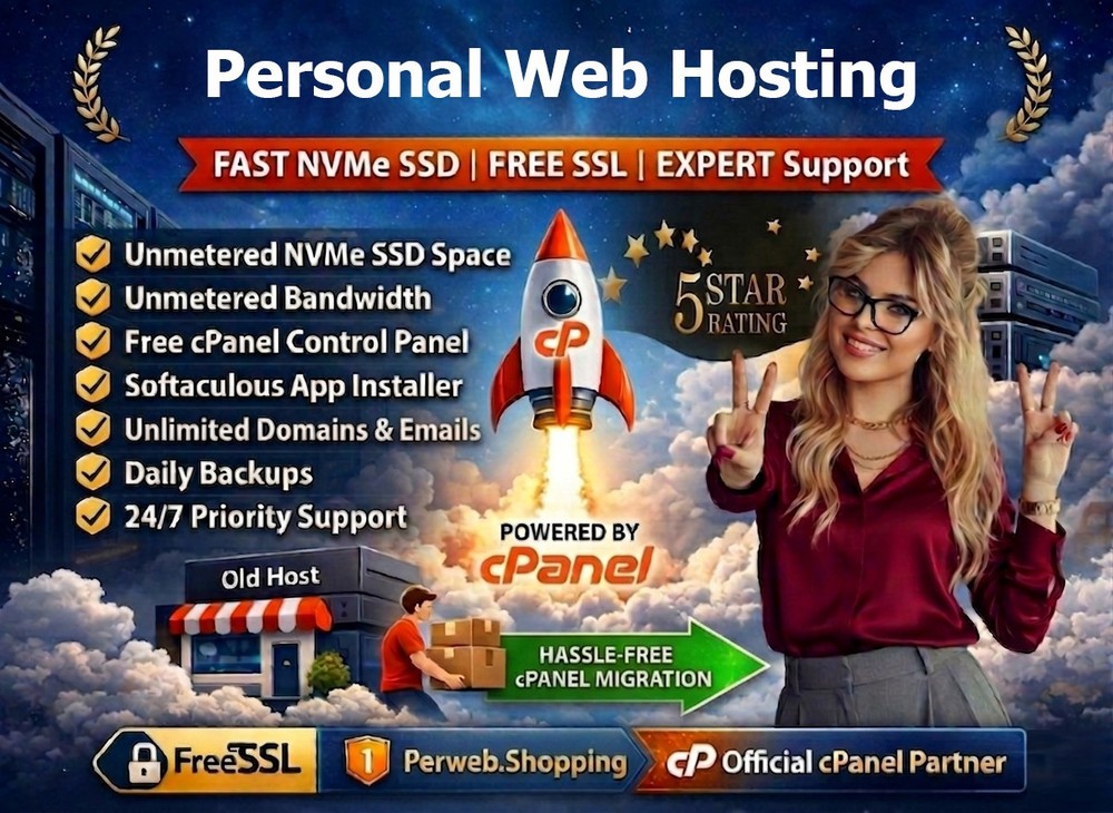 Personal Web Hosting – 🌐Unlimited | SSL | Emails | Secure cPanel | $14.99/Year!