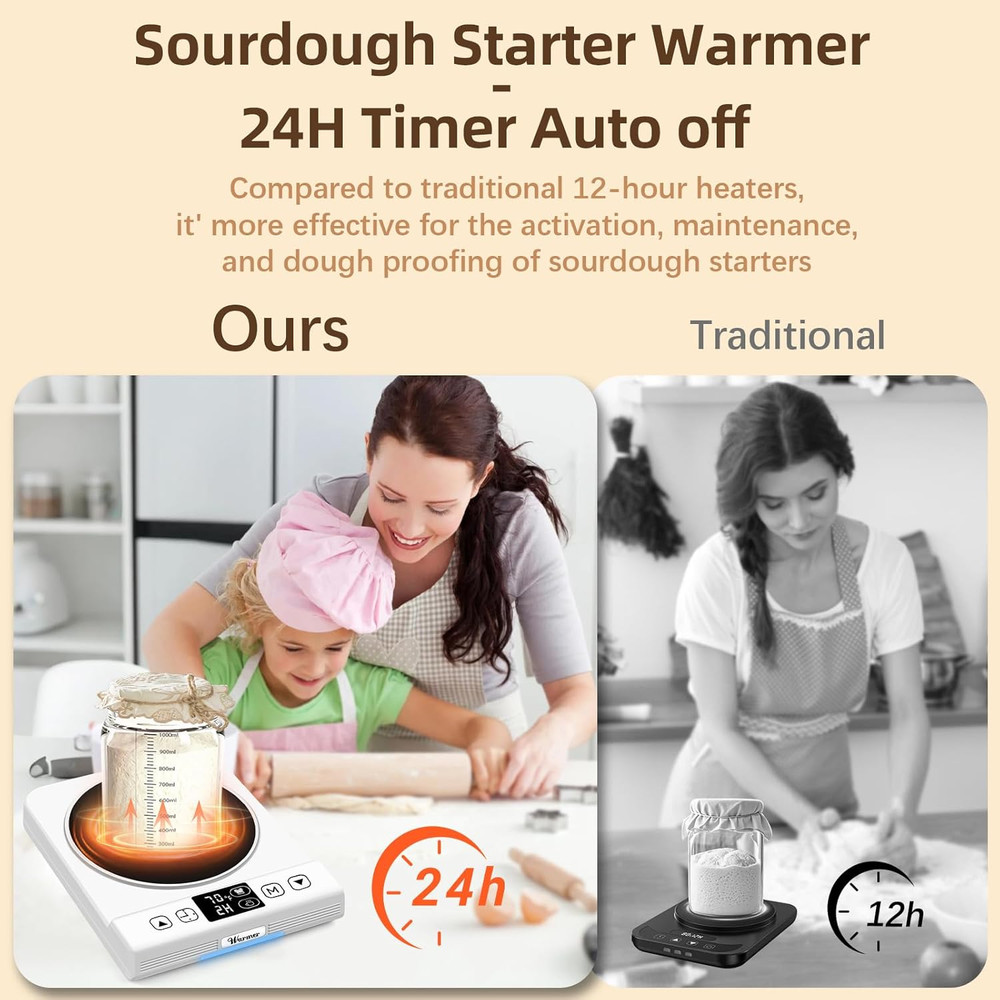 Sourdough Starter Warmer Mat with Timer & Thermostat Control for Home Baking
