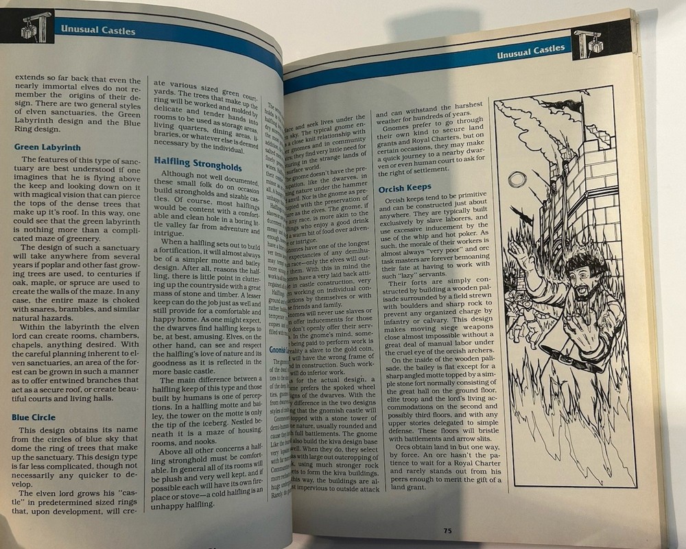 Advanced Dungeons & Dragons 2nd edition, The Castle Guide, TSR, 1990 paperback