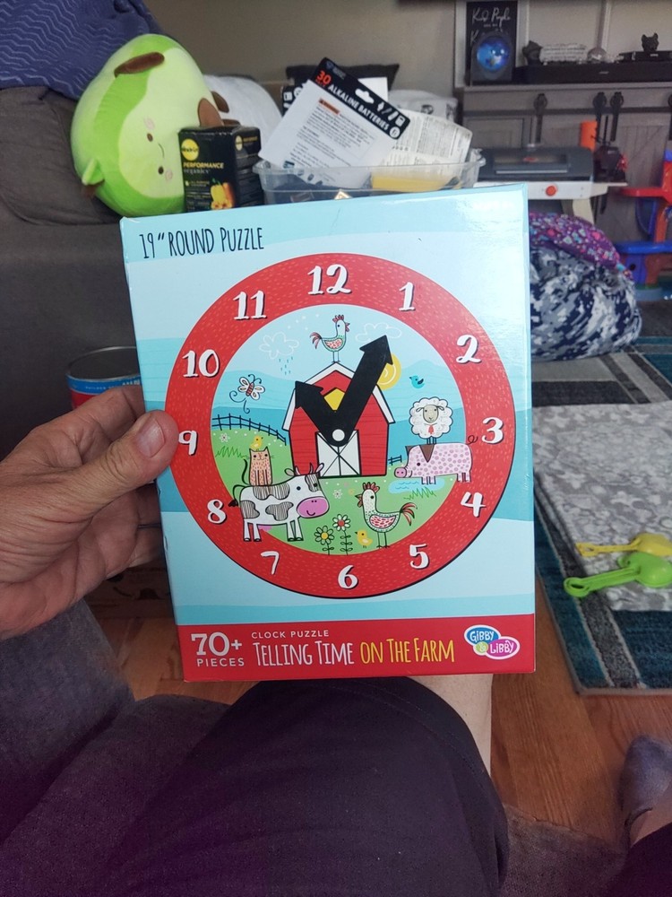 Clock Puzzle Telling Time on the Farm 70+ Pieces Complete