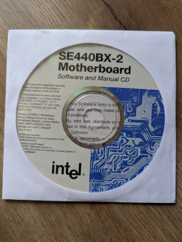 Intel SE440BX-2 Motherboard - Software and Manual CD