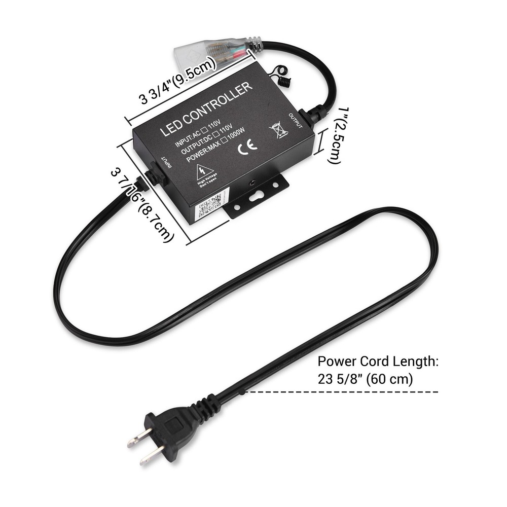 DELight LED Controller w/ RF Remote for DELight Neon Rope Light 1Pack/2Pack Opt