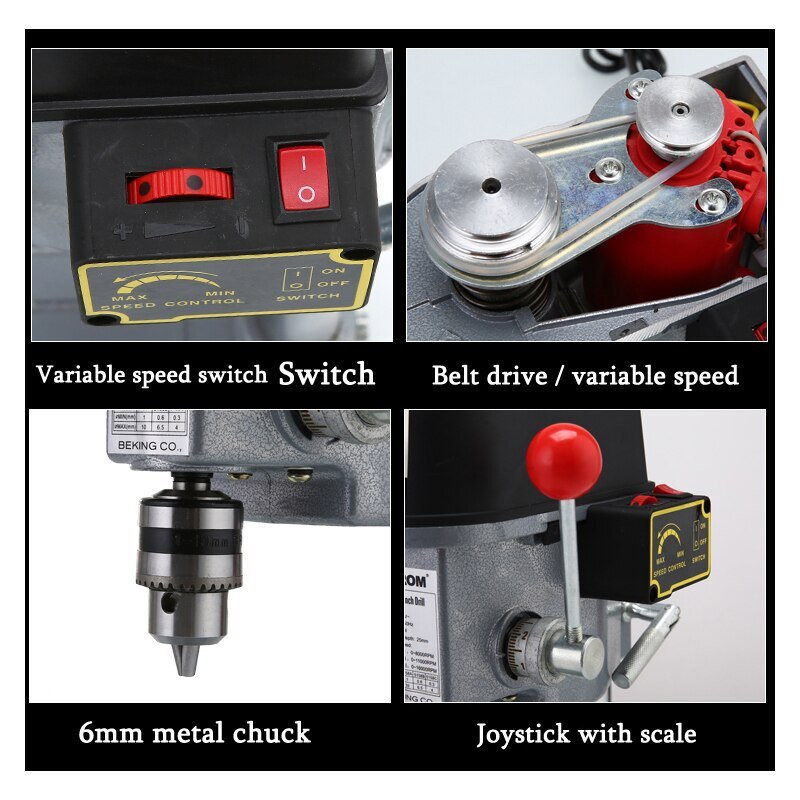 Multi-Function Small Electric Drill Micro Bench Drill 340W 220V 0.6mm-6.5mm 1Pcs