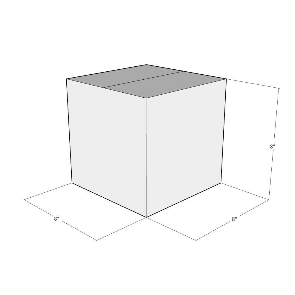 15 8x8x8 White Corrugated Shipping Boxes 48 ECT Double-Wall New