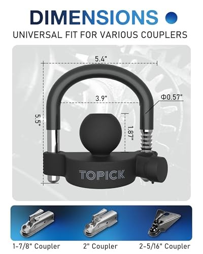 Trailer Coupler Lock, Universal Coupler Ball Lock, Trailer Security Hitch
