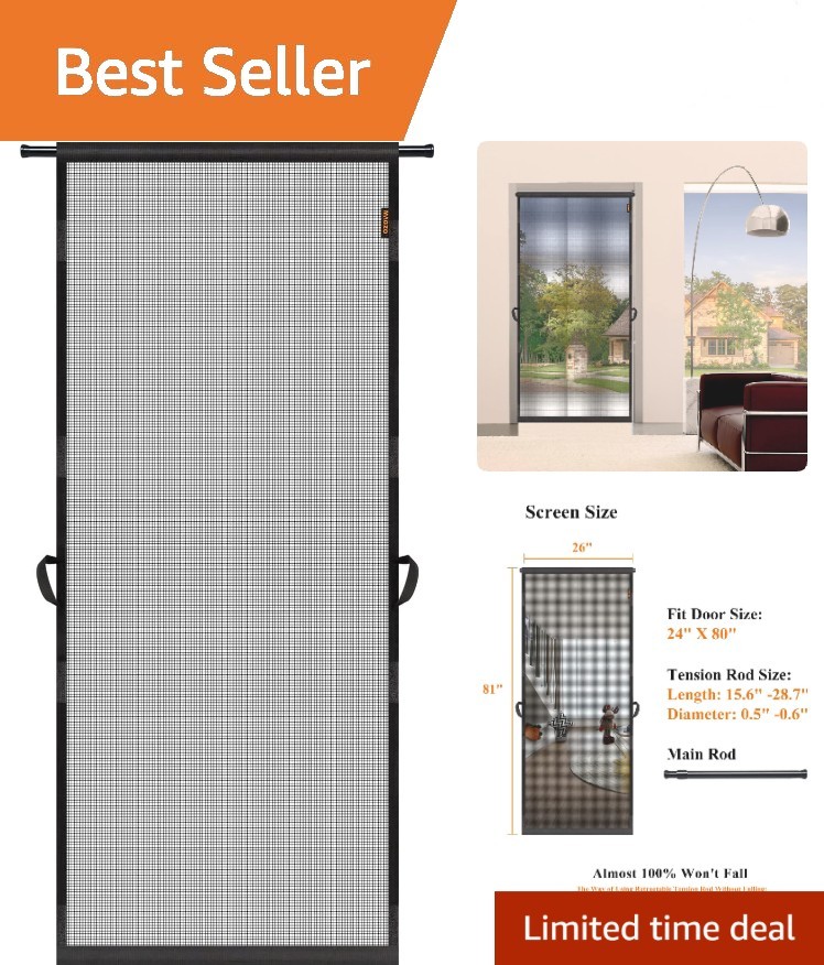 Double Installation Hanging Screen Door – Fireproof & Pet-Friendly Design