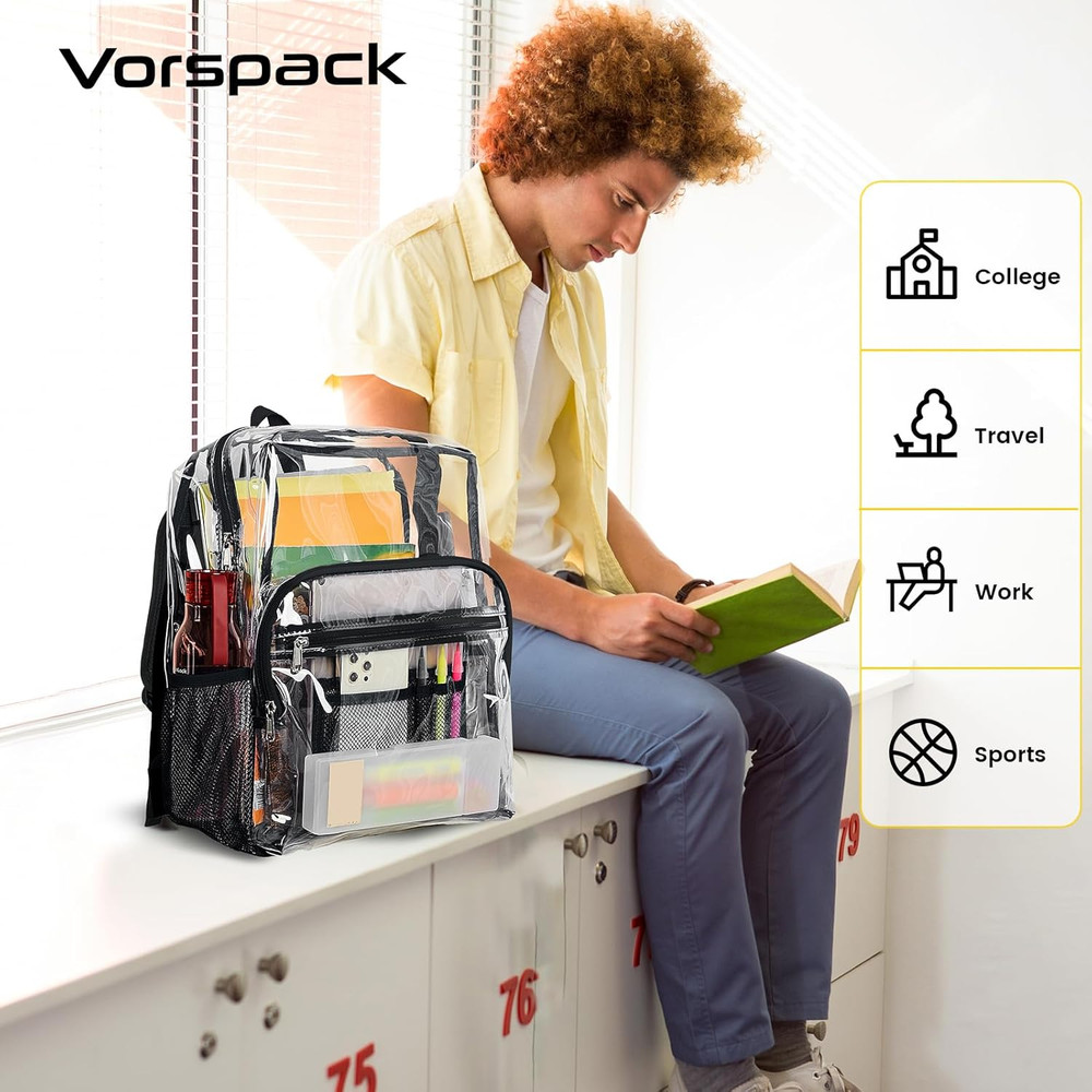 Clear Backpack Heavy Duty - Clear Bookbag Large See Through Backpack Plastic Tra