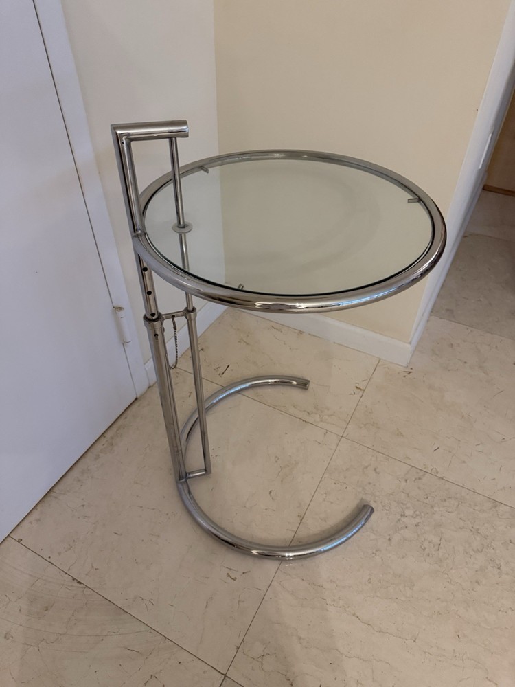 Eileen Grey Crome And Glass Side Table (attributed)