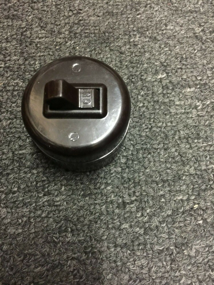 Vintage Leviton Brown Bakelite Round - Single-Pole Switch -