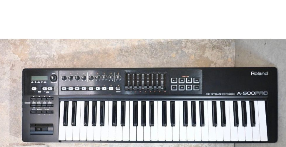 Roland A-500PRO 49-Key MIDI Controller Keyboard Tested Working Missing Knob